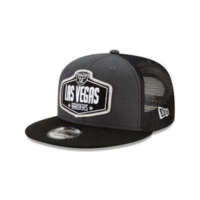 Grey Las Vegas Raiders Hat - New Era NFL NFL Draft 9FIFTY Snapback Caps USA6205379